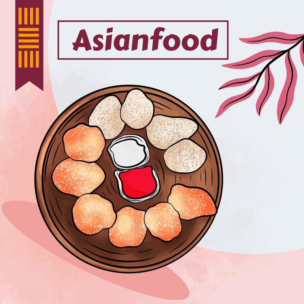 Aziatisch voedsel poster ontwerp sjabloon vector