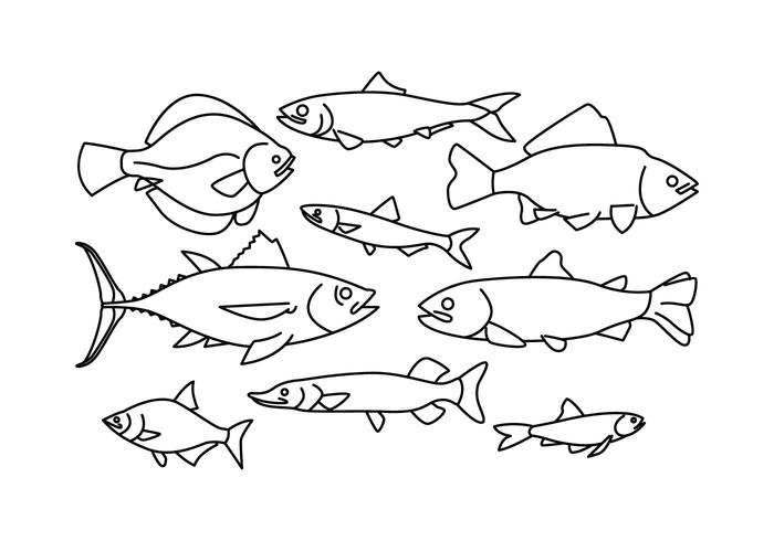 Gratis Fish Line Icon Vector