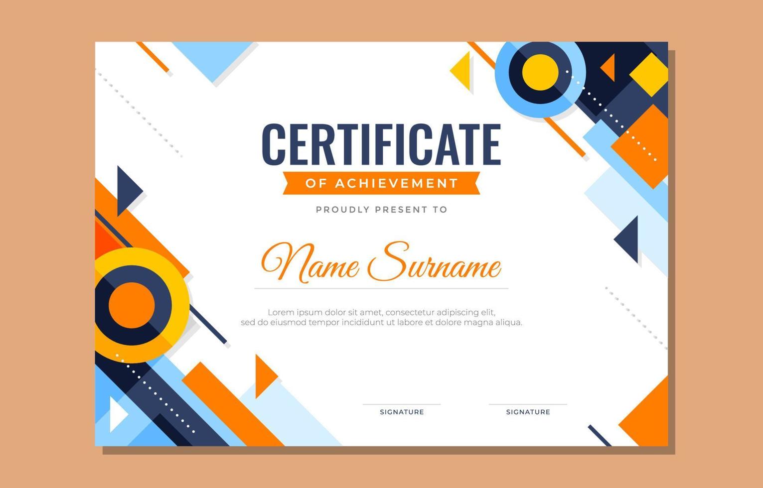 platte moderne certificaatsjabloon vector