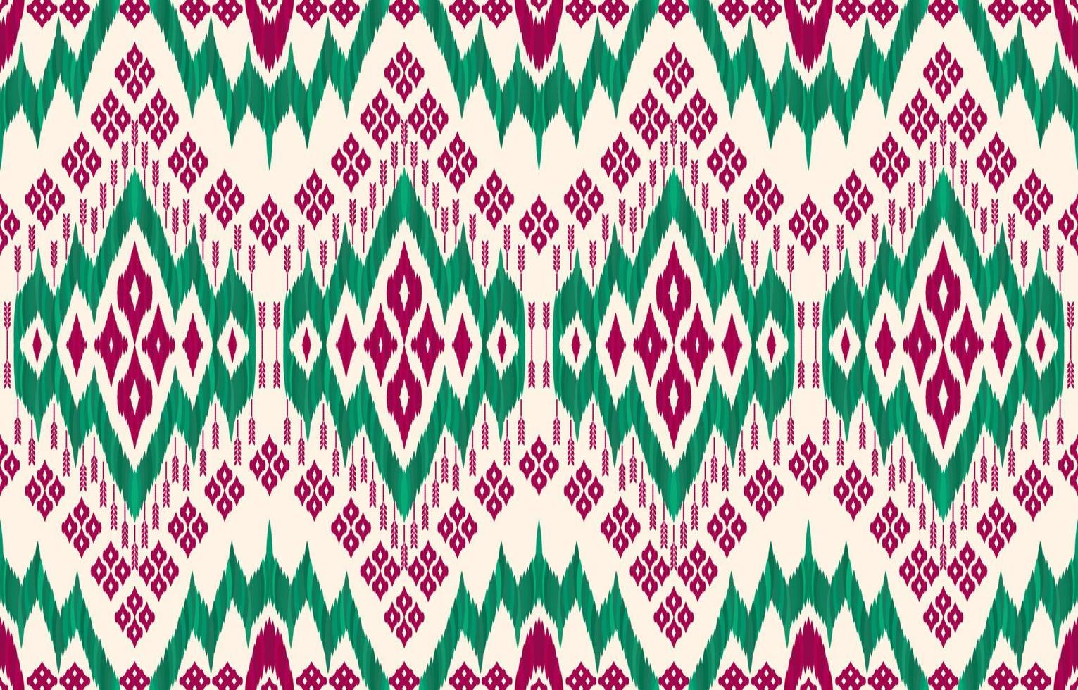 Kerstmis kleur ikat patronen. meetkundig tribal wijnoogst retro stijl. etnisch kleding stof ikat naadloos patroon. Indisch Navajo volk ikat afdrukken vector illustratie. ontwerp voor backdrop muur structuur kleding.