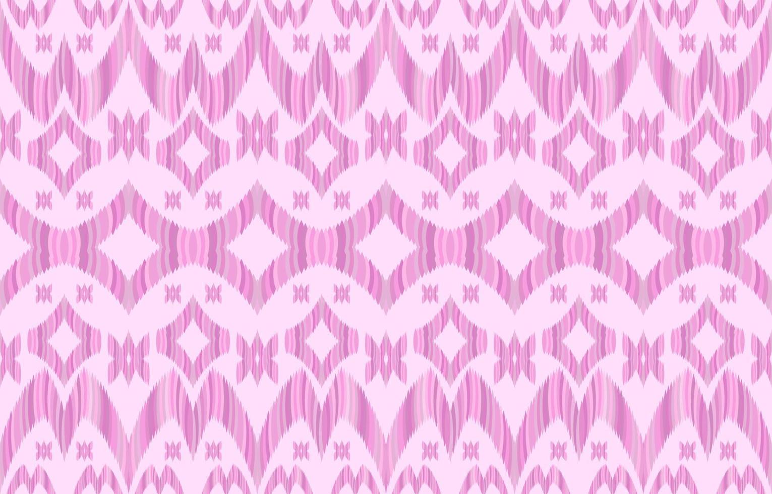 ikat etnisch overladen kleding stof naadloos patroon Aan roze achtergrond. meetkundig tribal Indisch Navajo aztec wijnoogst retro stijl. vector ontwerp voor versieren achtergrond, eindeloos textuur, kleding stof, kleding, textiel