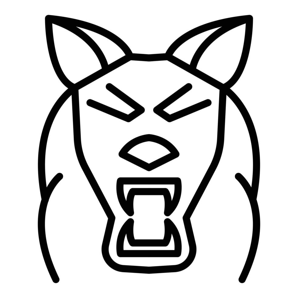 dierentuin wolf icoon, schets stijl vector