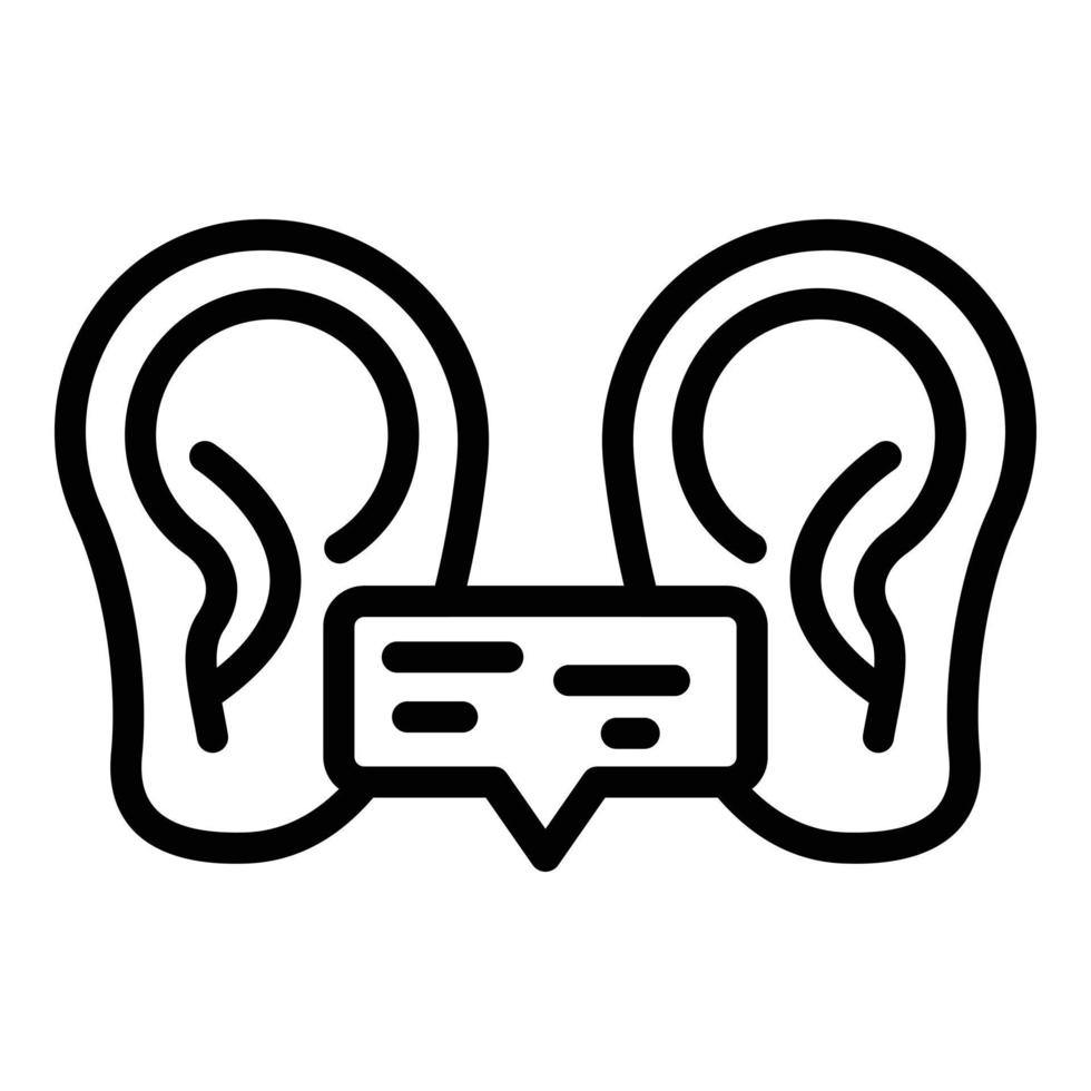 oor discussie icoon, schets stijl vector