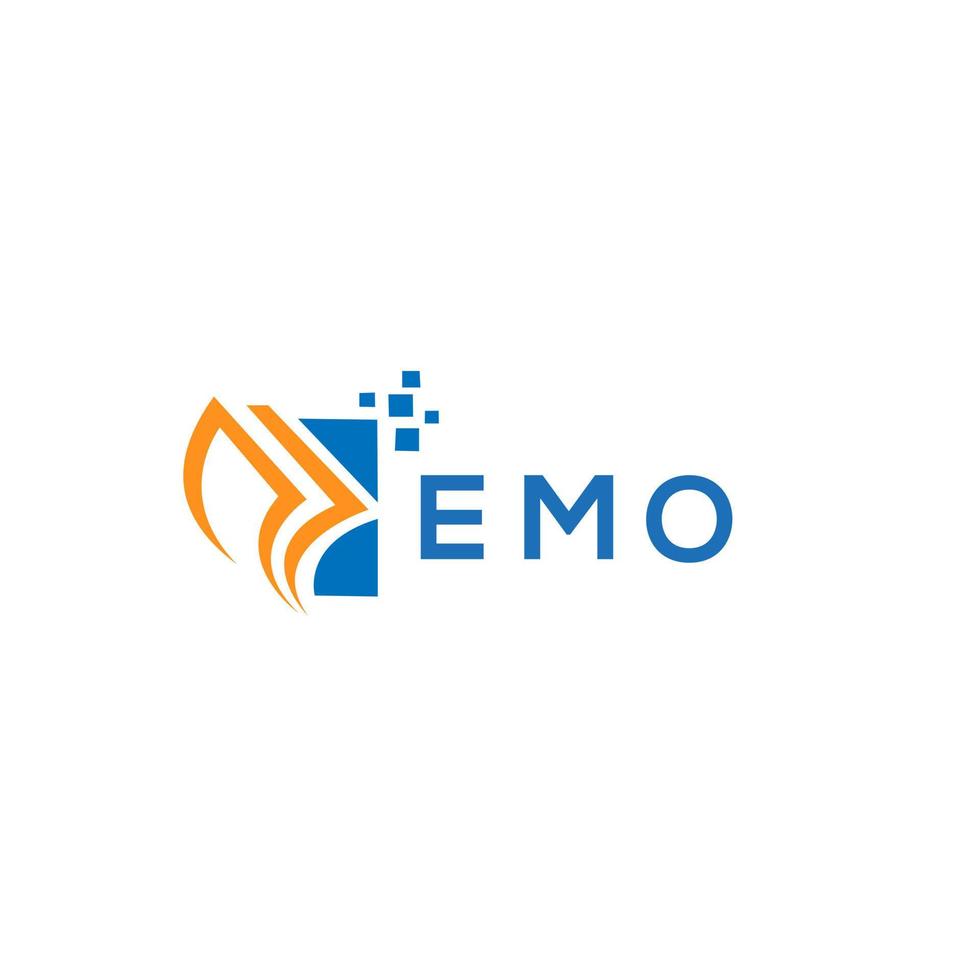 emo credit reparatie accounting logo ontwerp Aan wit achtergrond. emo creatief initialen groei diagram brief logo concept. emo bedrijf financiën logo ontwerp. vector