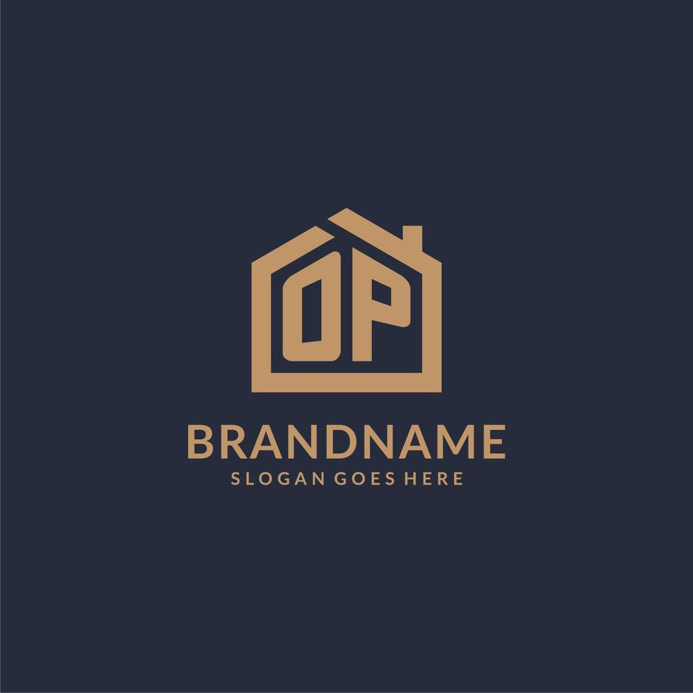 eerste brief op logo met gemakkelijk minimalistische huis vorm icoon ontwerp vector