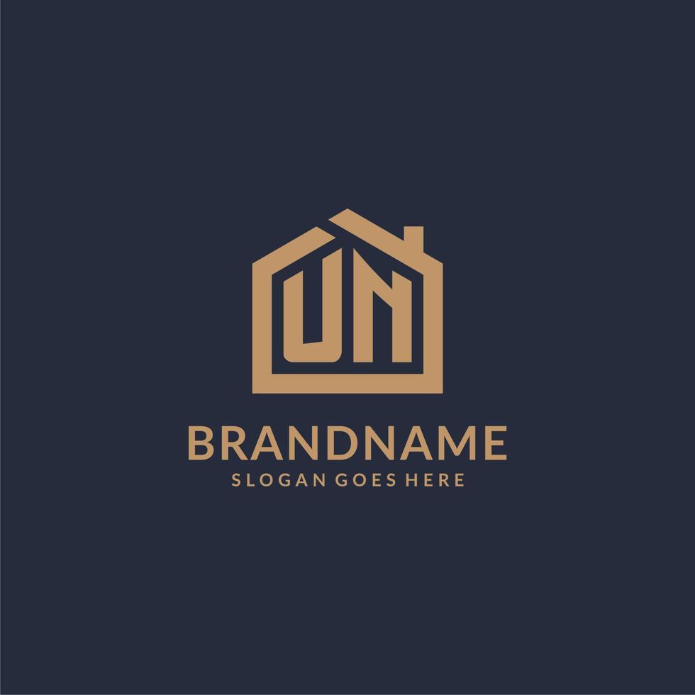 eerste brief un logo met gemakkelijk minimalistische huis vorm icoon ontwerp vector