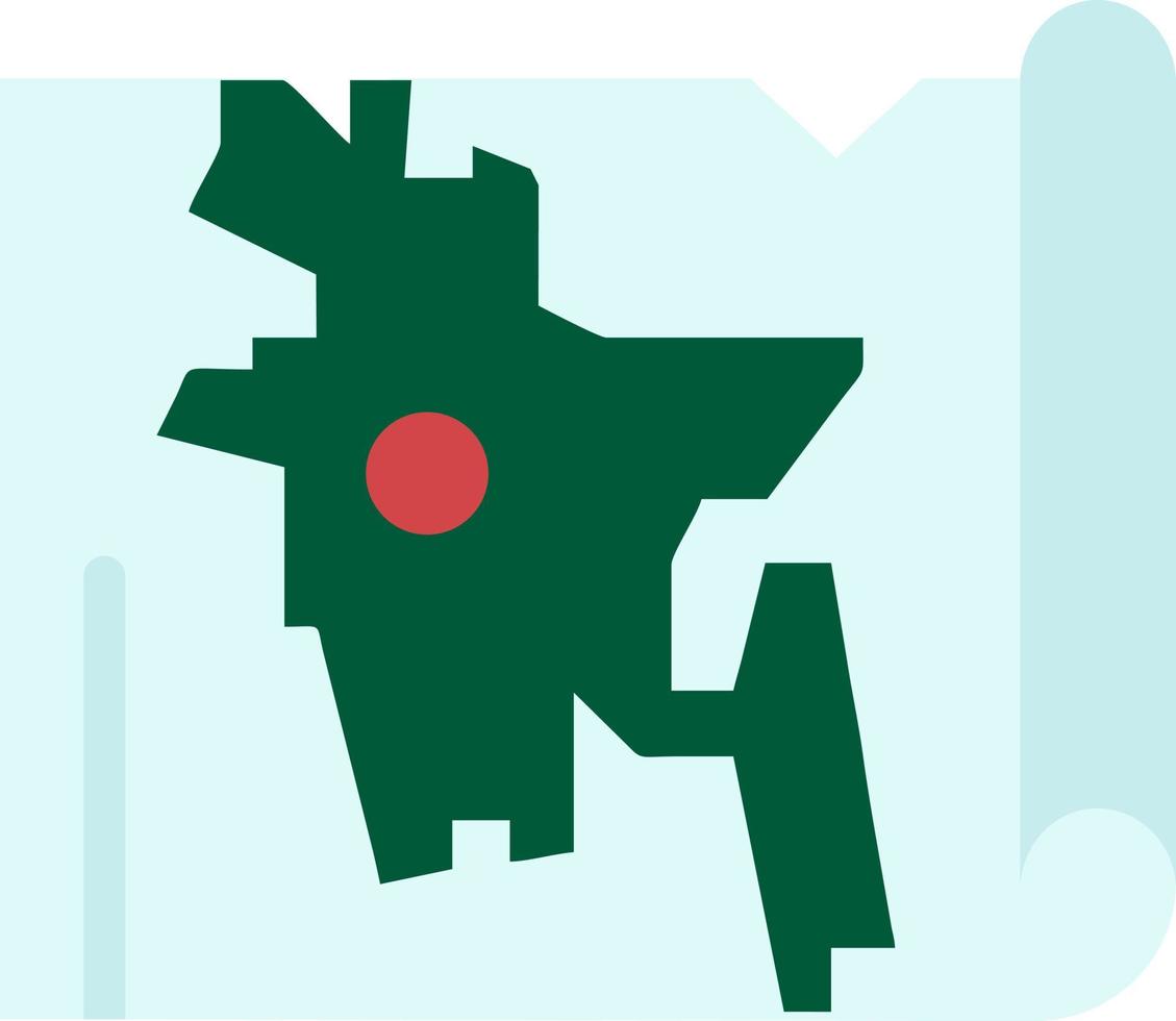 Bangladesh kaart wereld bangla vlak kleur icoon vector icoon banier sjabloon