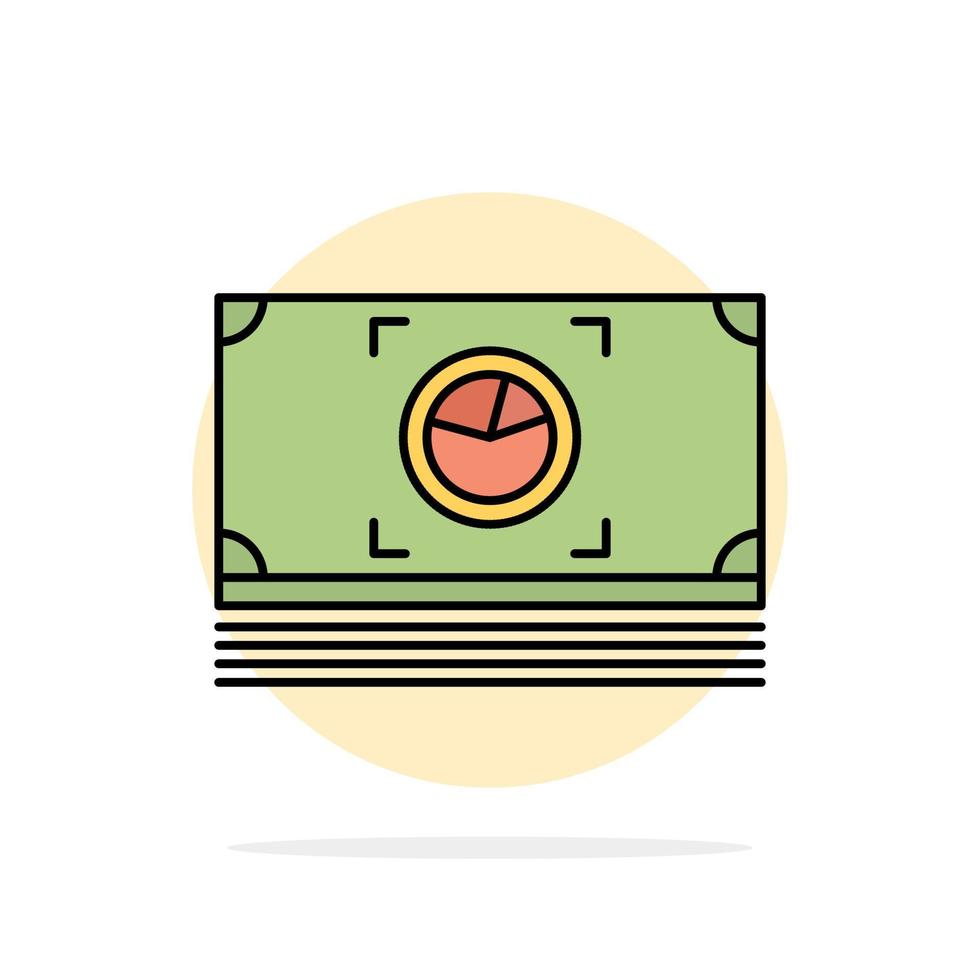 geld bundel contant geld dollar abstract cirkel achtergrond vlak kleur icoon vector