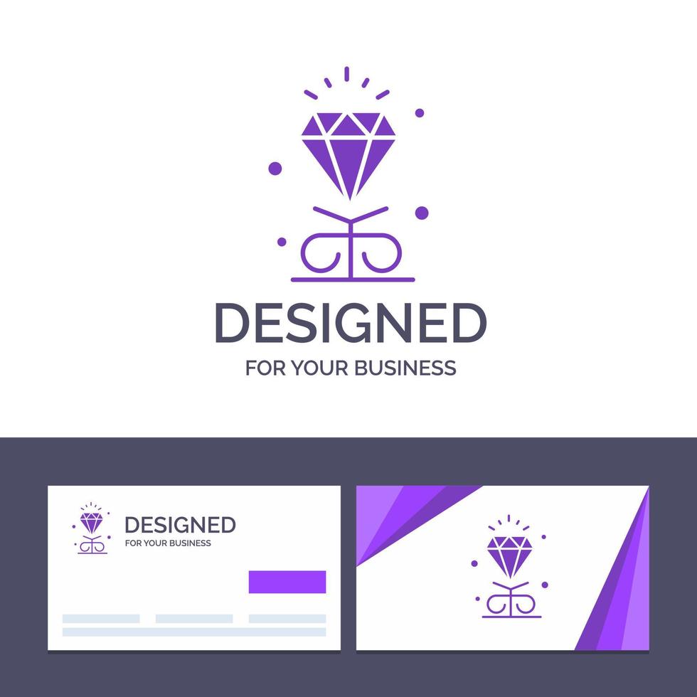 creatief bedrijf kaart en logo sjabloon diamant liefde hart bruiloft vector illustratie