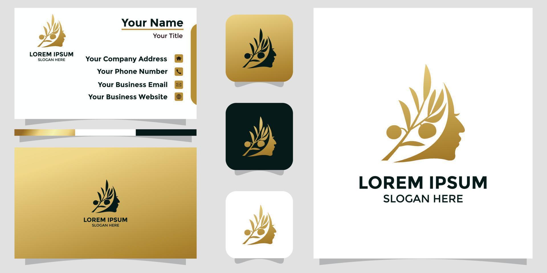 schoonheid zorg logo en branding kaart vector