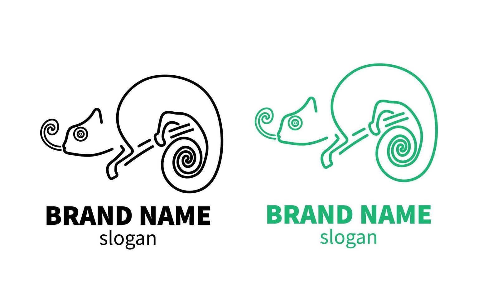 kameleon lijn kunst logo ontwerp vector
