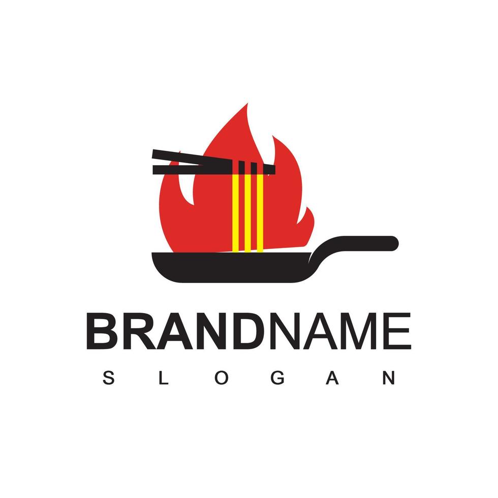 noodle logo vector. logo sjabloon geschikt voor Japans en Italiaans restaurants vector