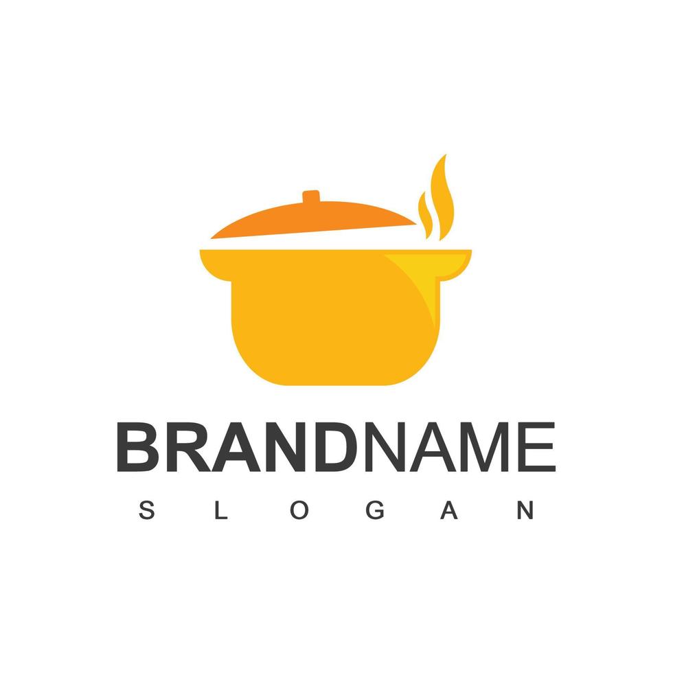 koken soep logo ontwerp sjabloon, vector van vol van smakelijk soep voor uw menu