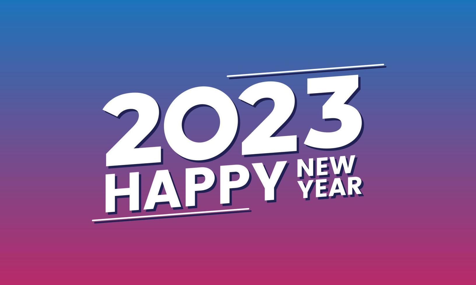 gelukkig nieuw jaar 2023. feestelijk viering. modieus en modern voor banier en media post sjabloon vector