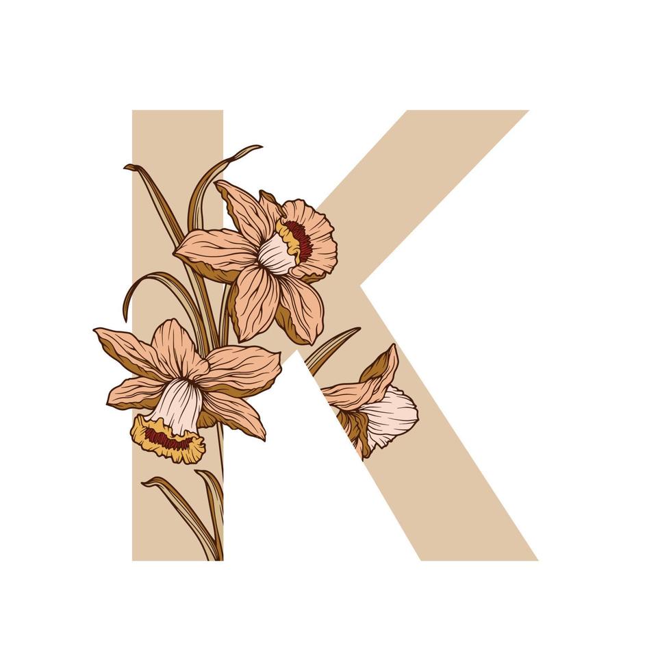 wijnoogst bloem blad alfabet numeriek eerste botanisch voor bruiloft uitnodigingen, groet kaart, logo, geïsoleerd wit achtergrond vector