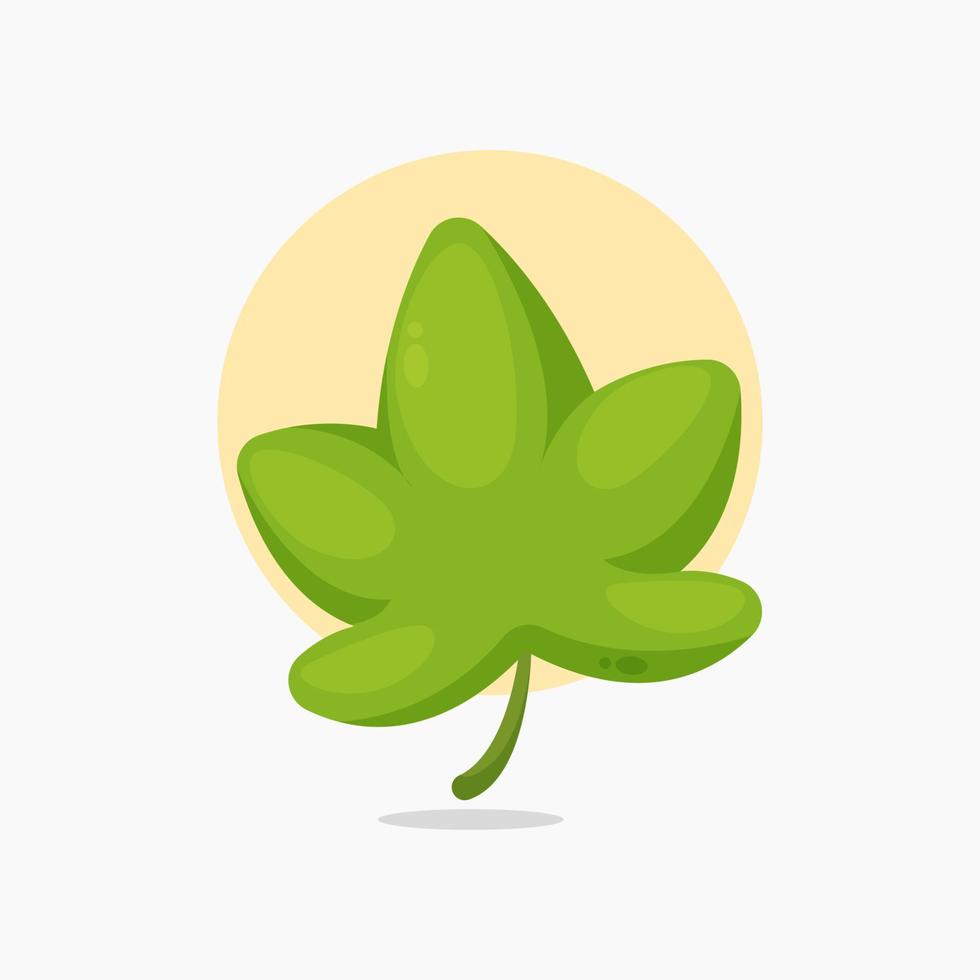 groen blad icoon tekenfilm stijl illustratie vector
