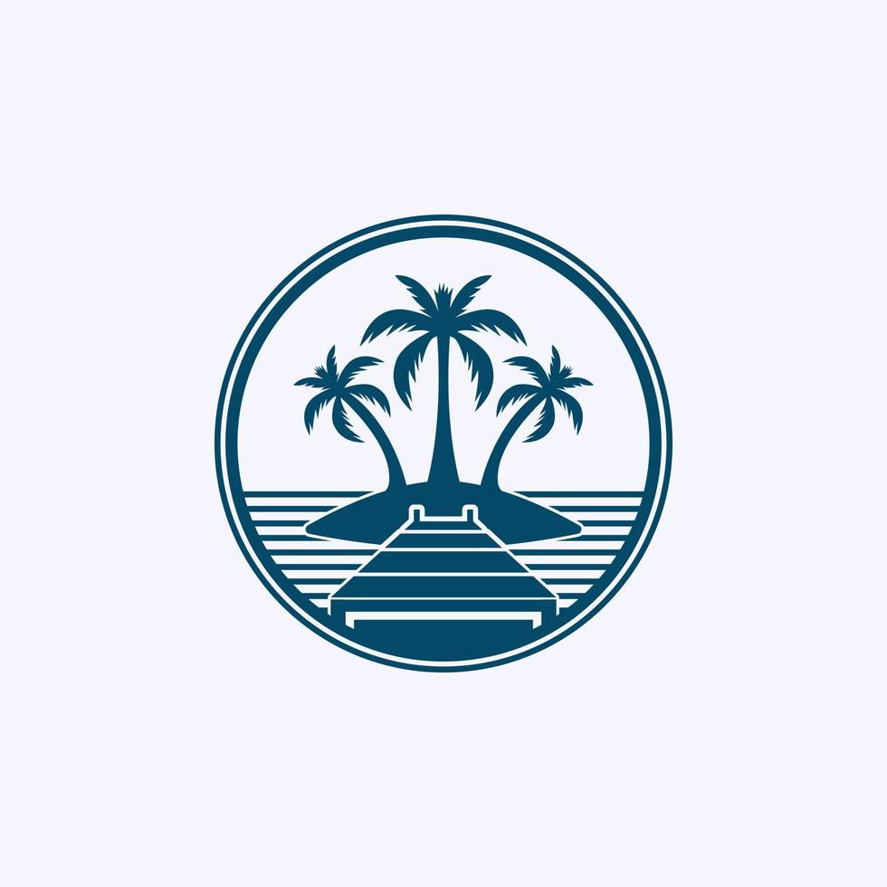 tropisch eiland met palm bomen vector