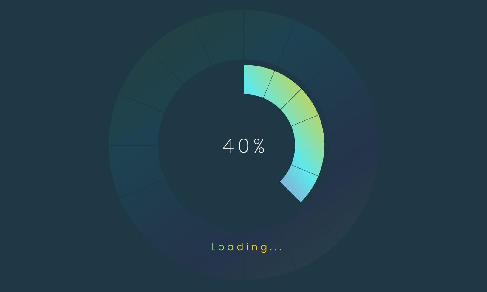 40 procent bezig met laden gebruiker koppel, een futuristische bezig met laden icoon, kleurrijk bezig met laden kraan menu ui, gebruik voor downloaden voortgang, web ontwerp sjabloon, koppel uploaden ontwerp. vector