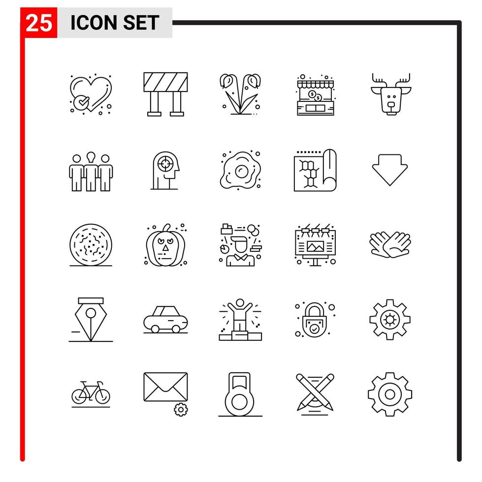 25 algemeen pictogrammen voor website ontwerp afdrukken en mobiel apps 25 schets symbolen tekens geïsoleerd Aan wit achtergrond 25 icoon pak creatief zwart icoon vector achtergrond