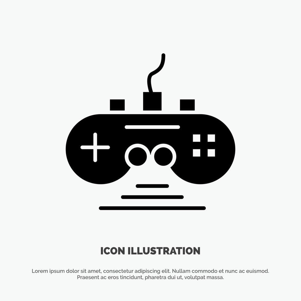 controleur spel spel controleur gamepad solide zwart glyph icoon vector