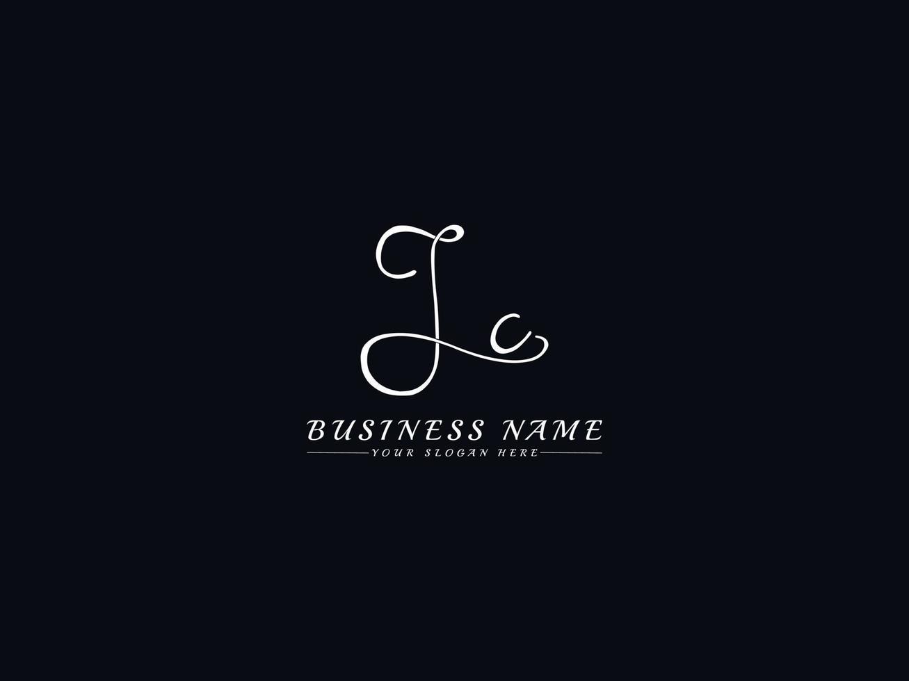 lc handtekening logo, minimalistische lc logo brief vector