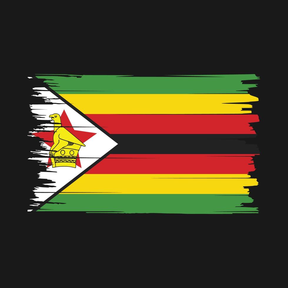 Zimbabwe vlag borstel vector