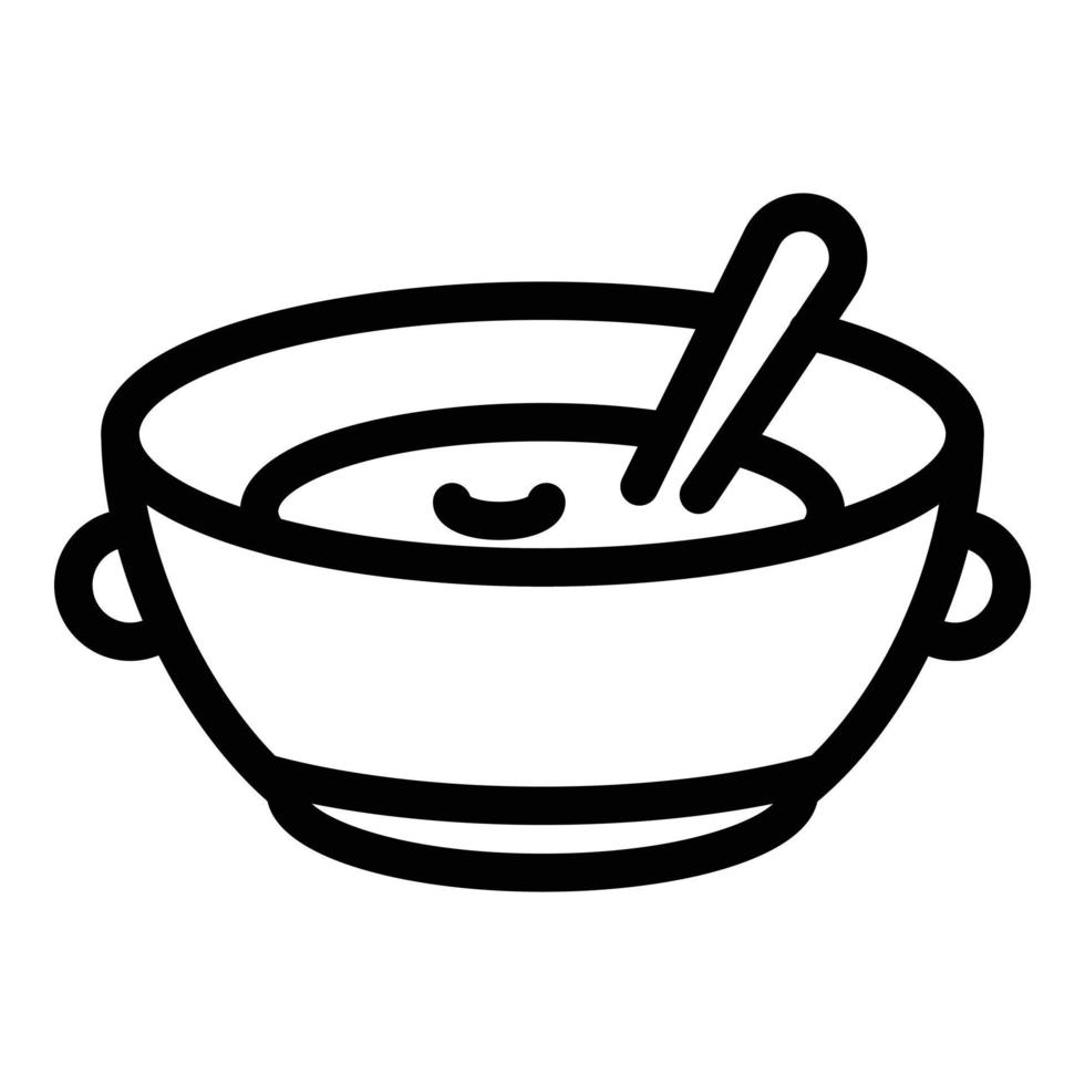 lunch soep icoon, schets stijl vector