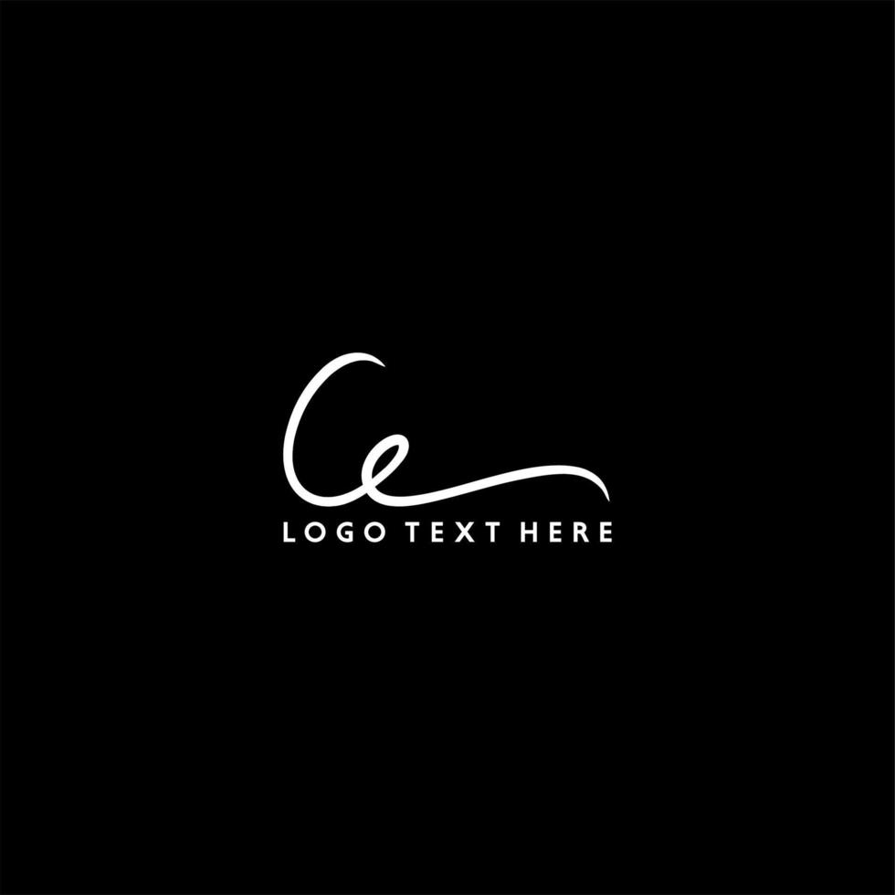 ce logo, hand- getrokken ce brief logo, ce handtekening logo, ce creatief logo, ce monogram logo vector