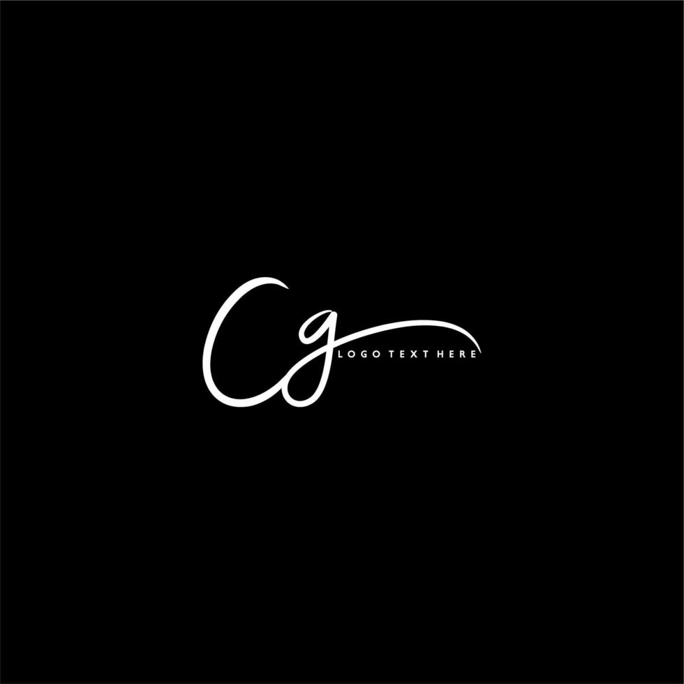 cg logo, hand- getrokken cg brief logo, cg handtekening logo, cg creatief logo, cg monogram logo vector