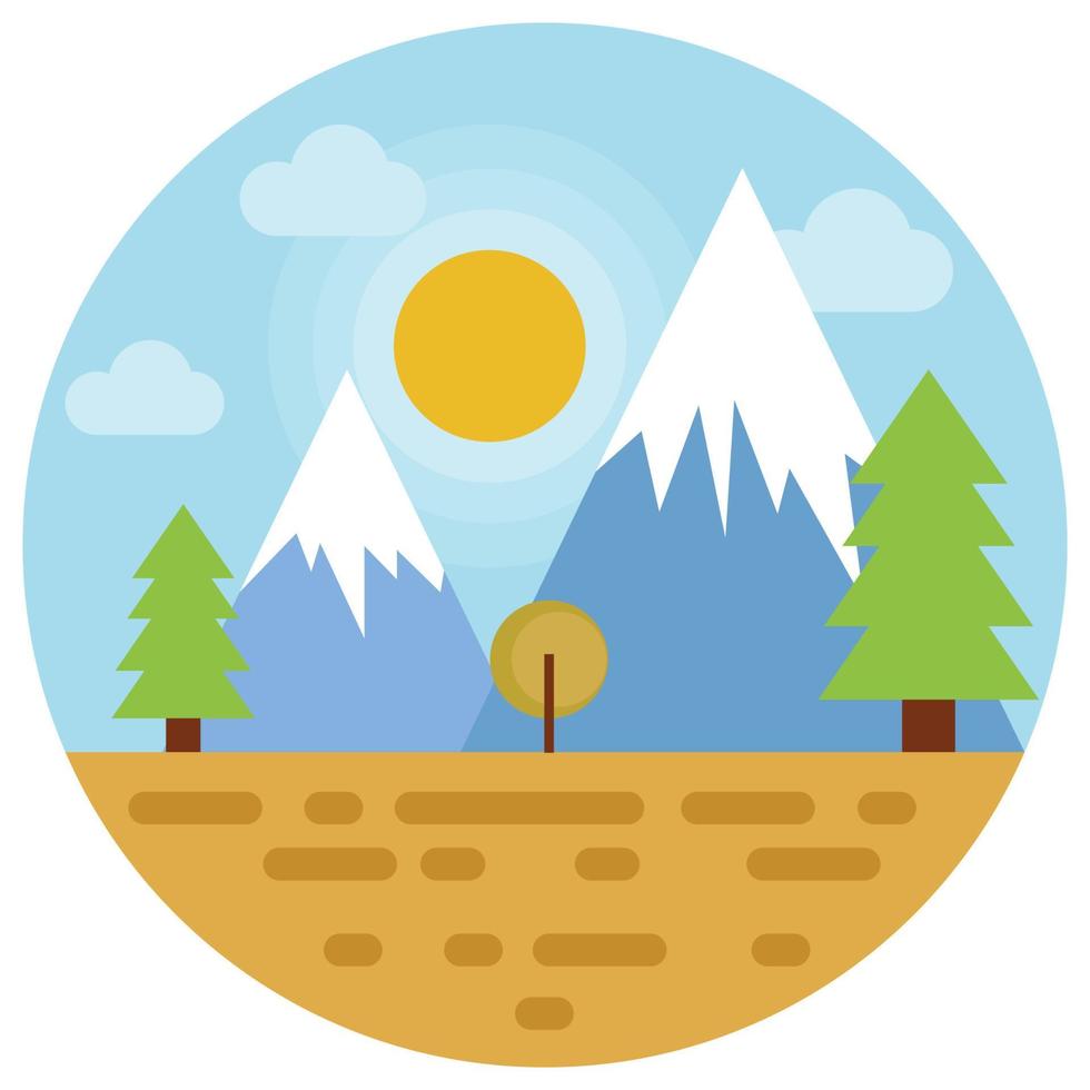 landschap natuur berg mooi illustratie. vector