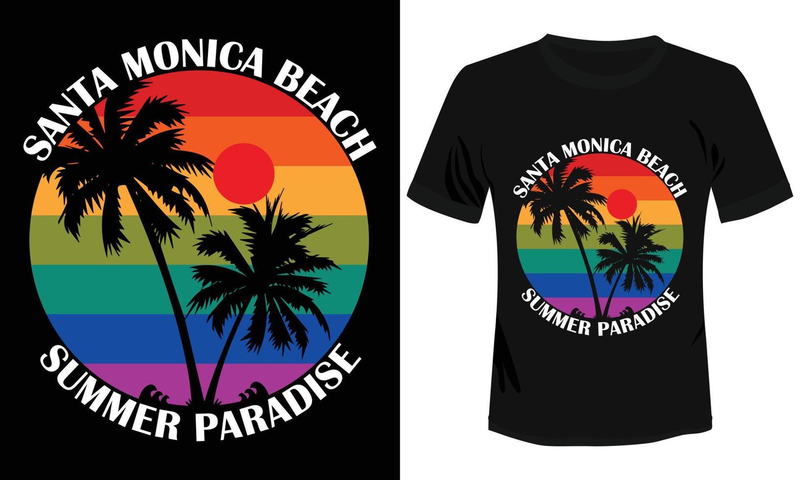 de kerstman monica strand zomer paradijs t-shirt ontwerp vector