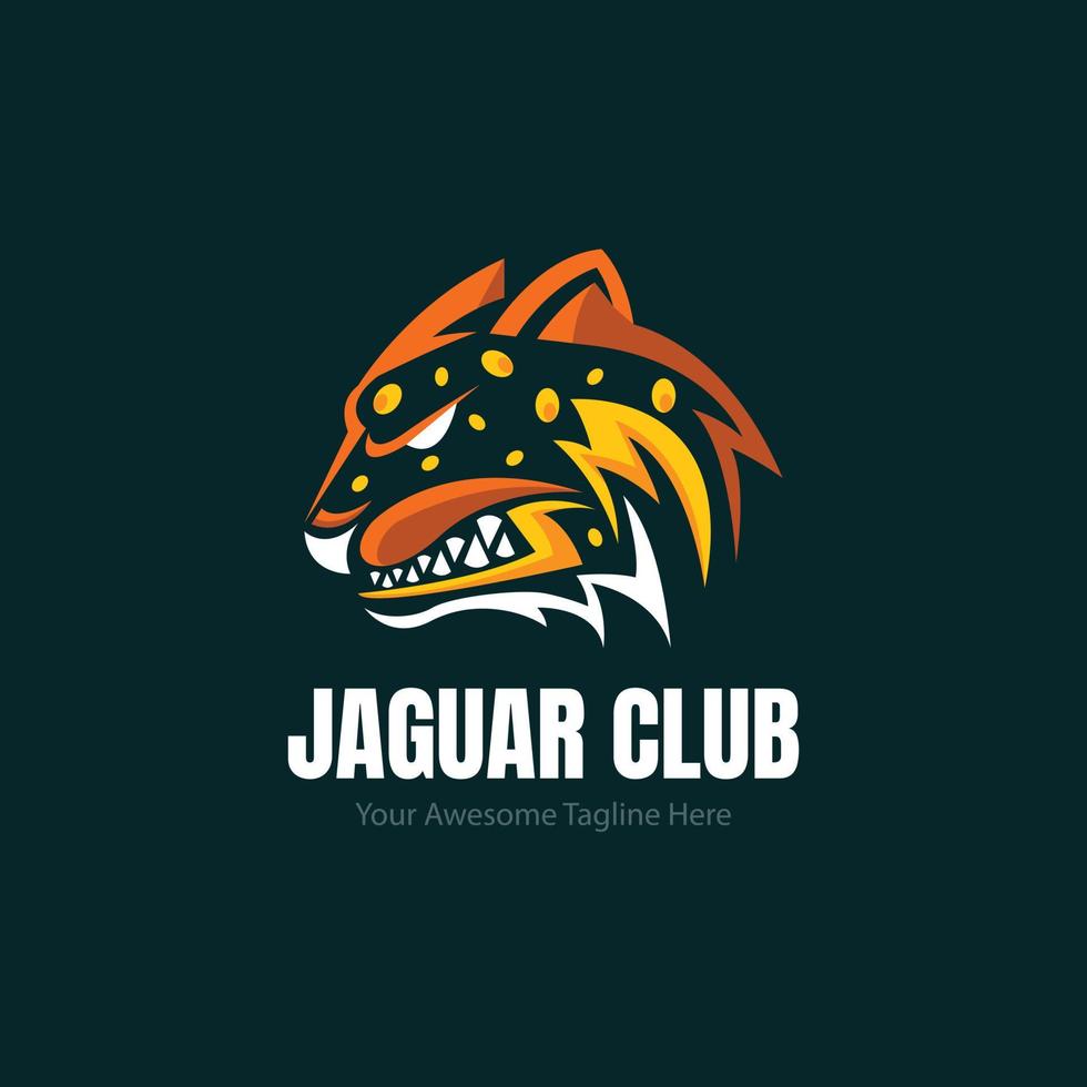 vlak ontwerp jaguar logo sjabloon vector