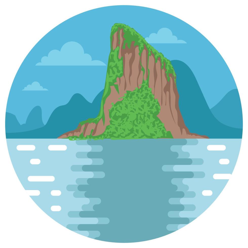 landschap zee natuur berg mooi illustratie. vector