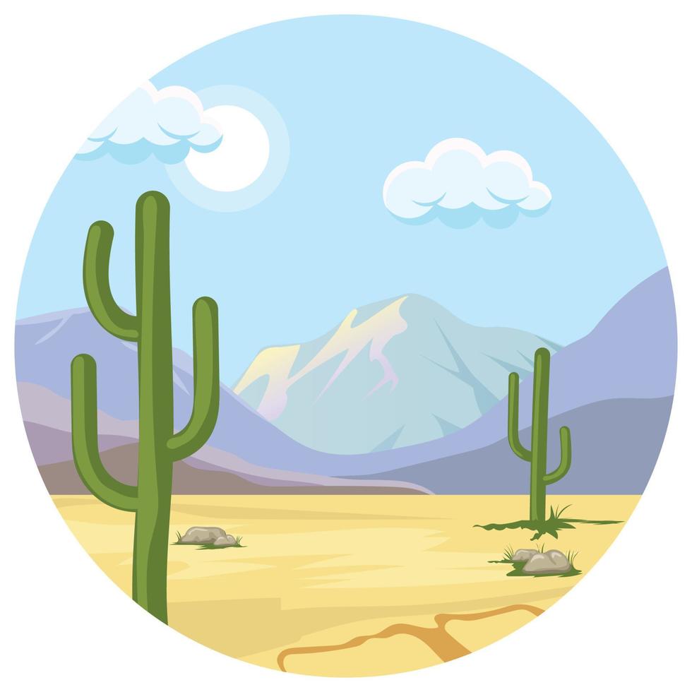 landschap cactus natuur mooi illustratie. vector