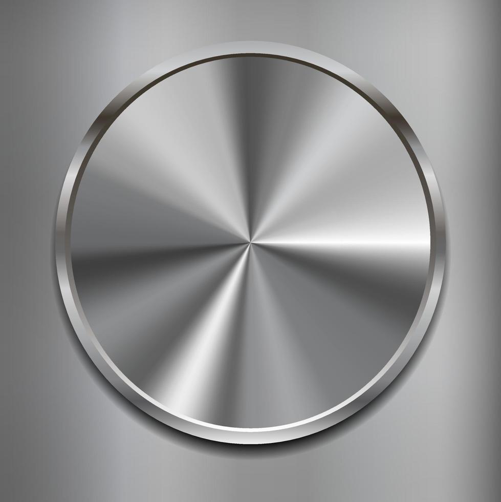 realistisch ronde metaal glimmend knop. vector illustratie.