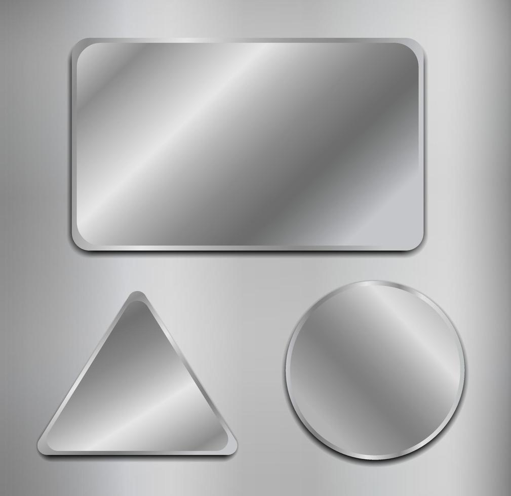 realistisch ronde metaal glimmend knop. vector illustratie