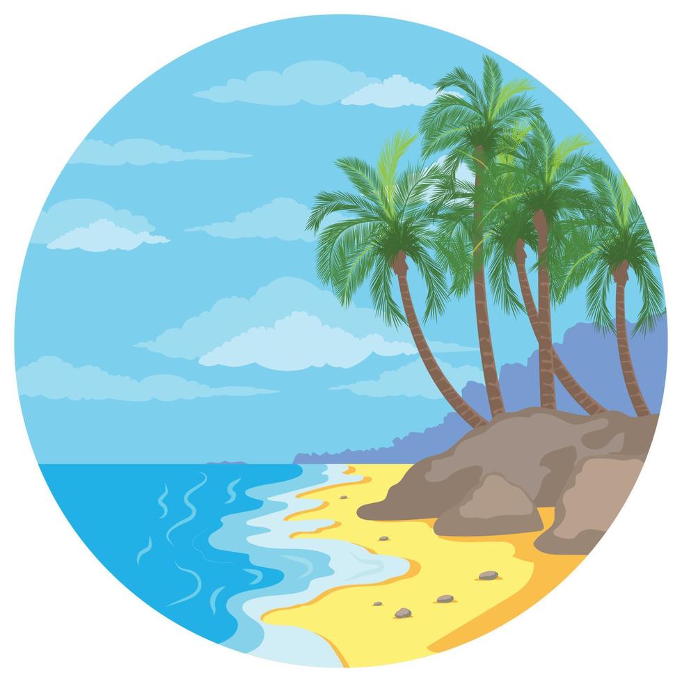 landschap strand natuur mooi illustratie. vector