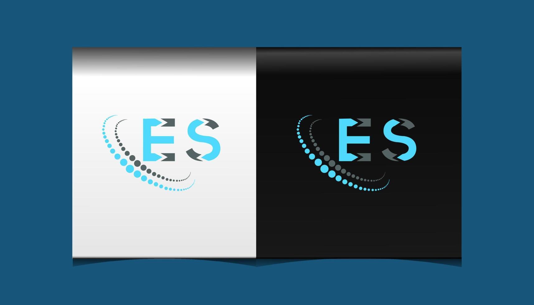 es brief logo creatief ontwerp. es uniek ontwerp. vector