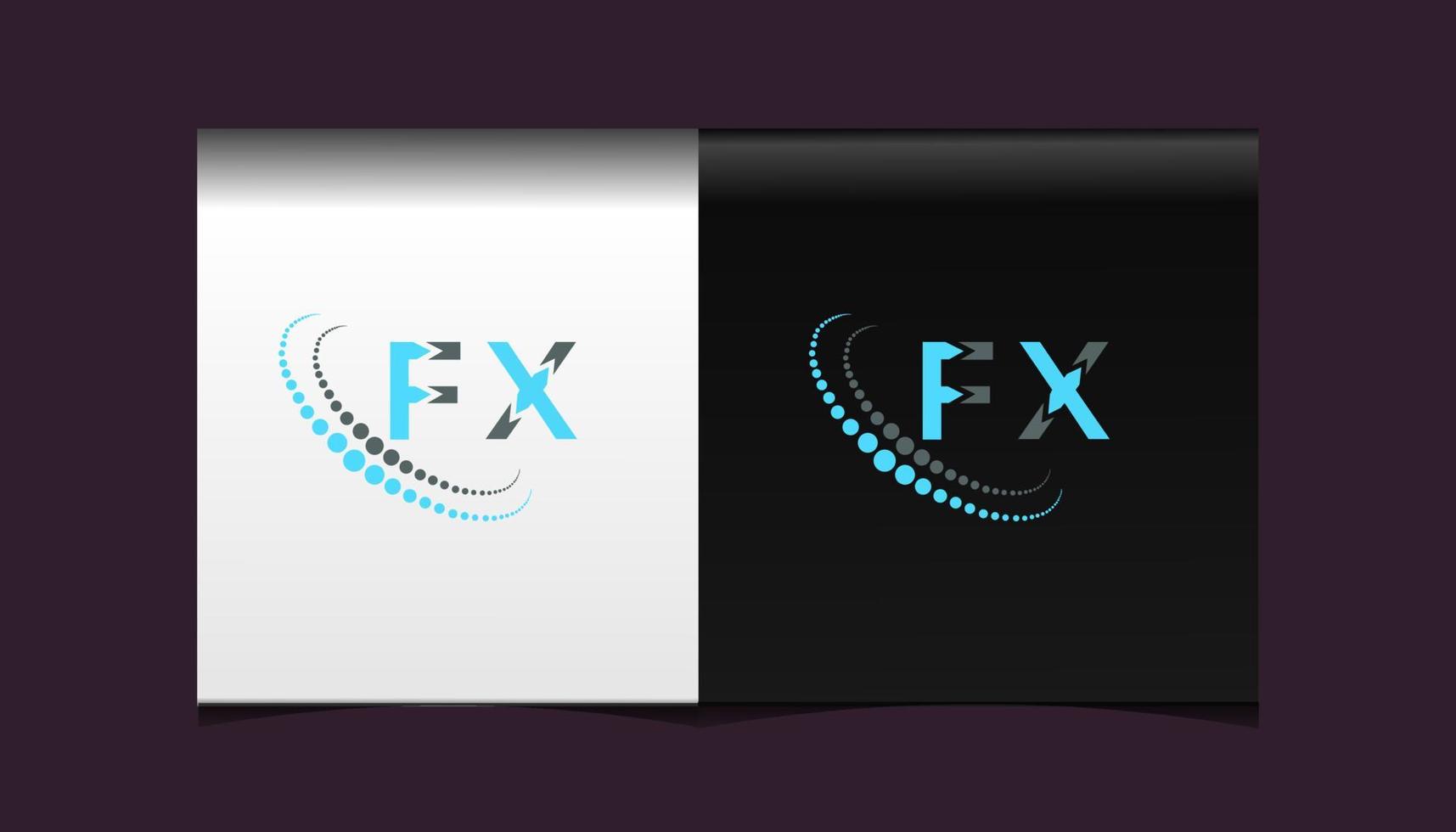 fx brief logo creatief ontwerp. fx uniek ontwerp. vector
