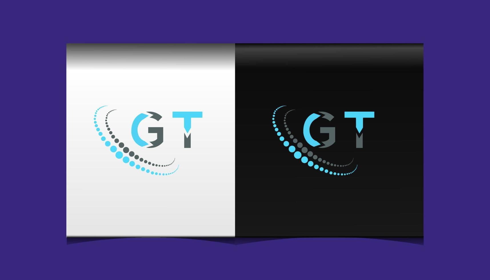 gt brief logo creatief ontwerp. gt uniek ontwerp. vector