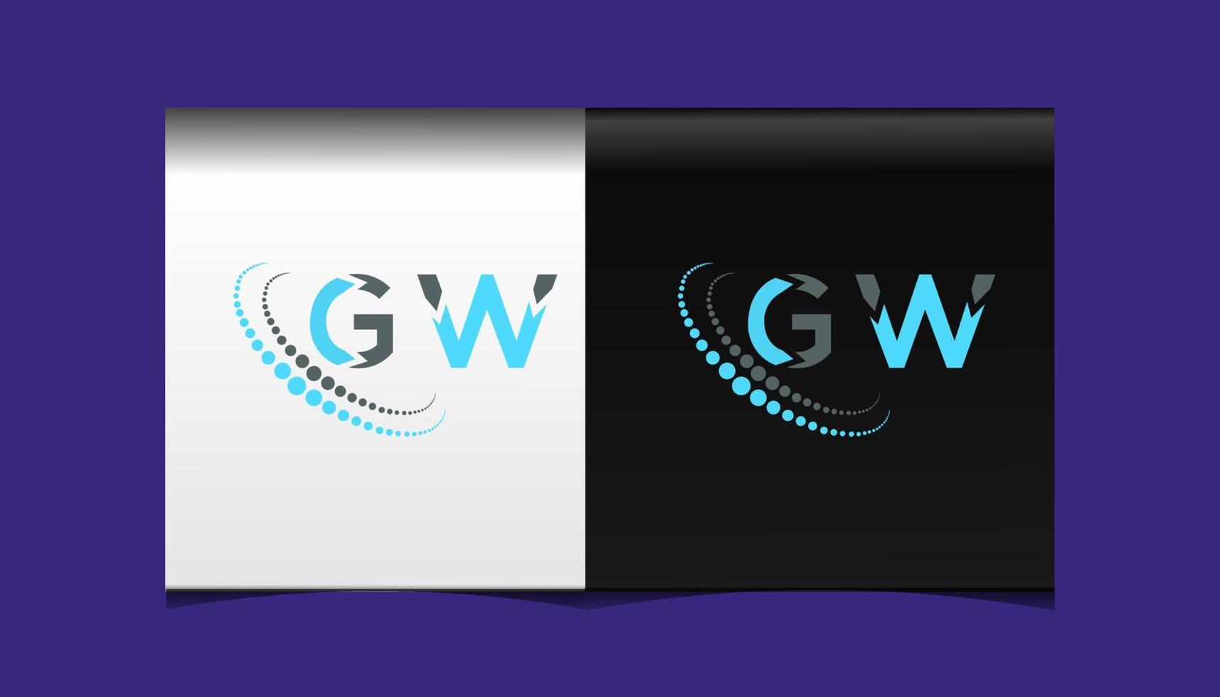 gw brief logo creatief ontwerp. gw uniek ontwerp. vector