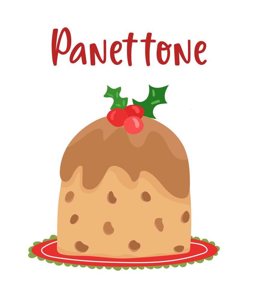 traditioneel Italiaans dessert. panettone bakken voor Pasen en Kerstmis. vector