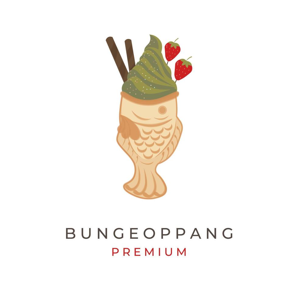 ijs room matcha bungeopang taiyaki vis taart illustratie vector