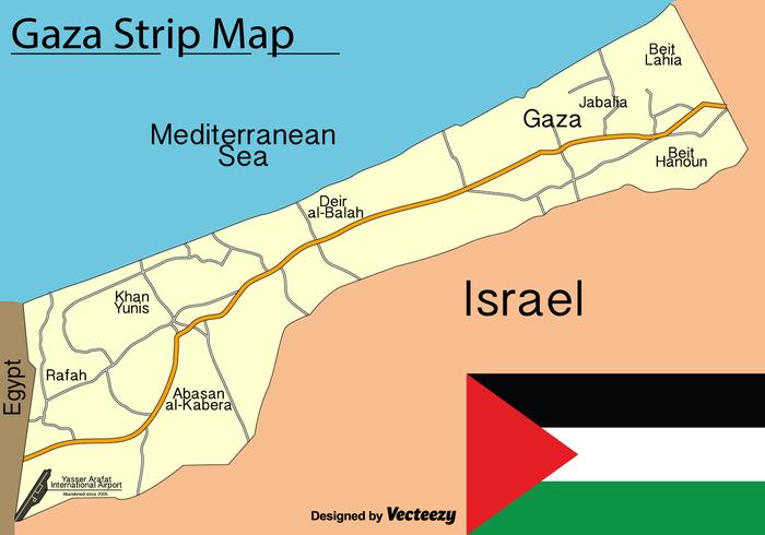 Vector Gaza Strip Kaart