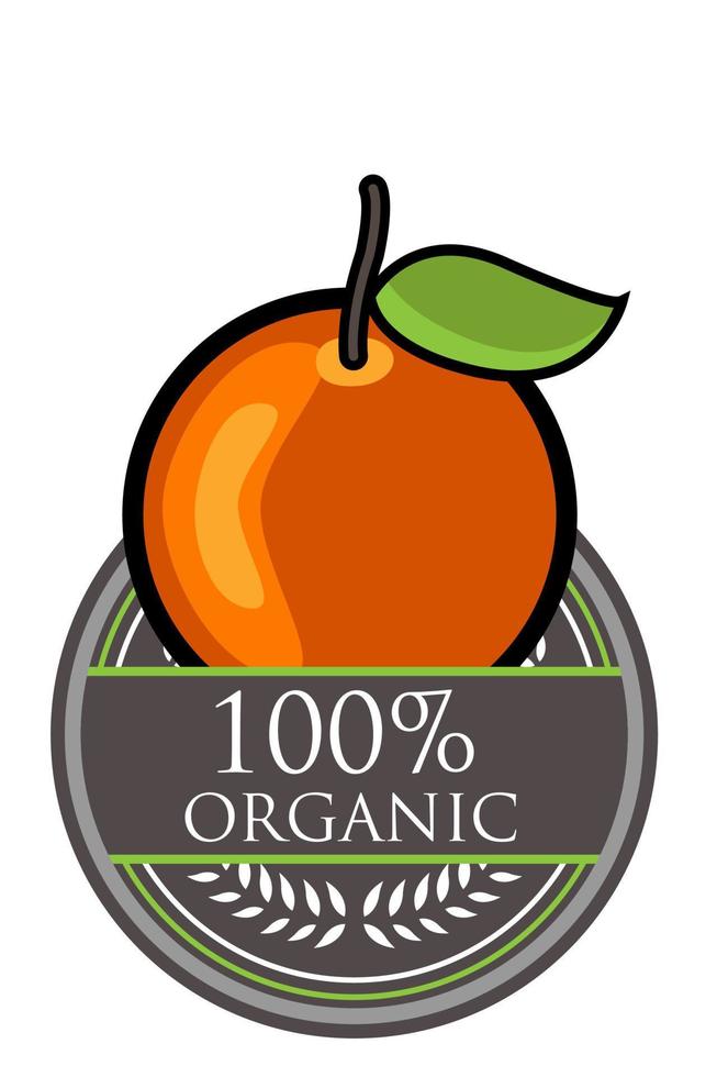oranje biologisch etiket vector