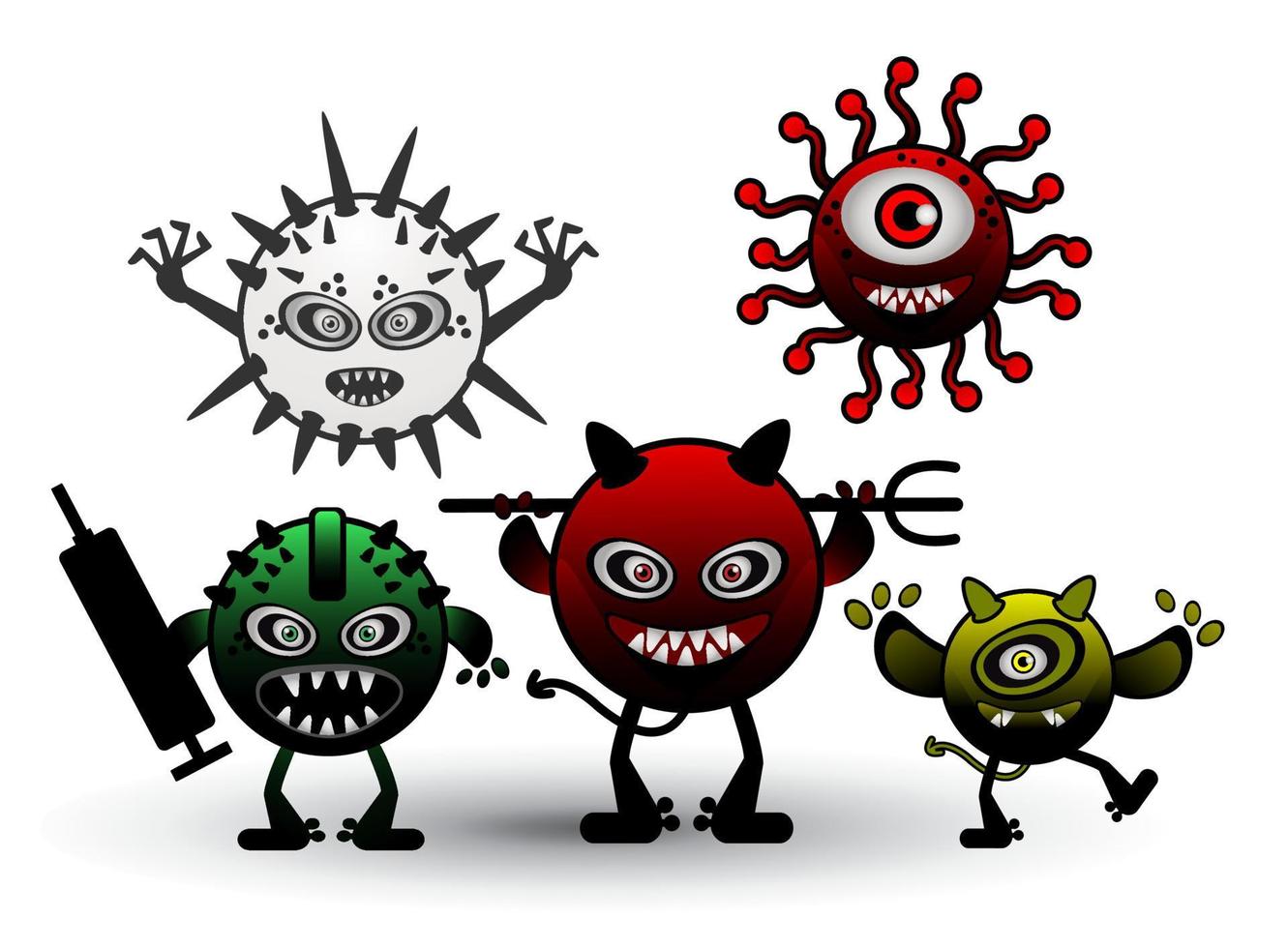 monster illustratie groep banier vector