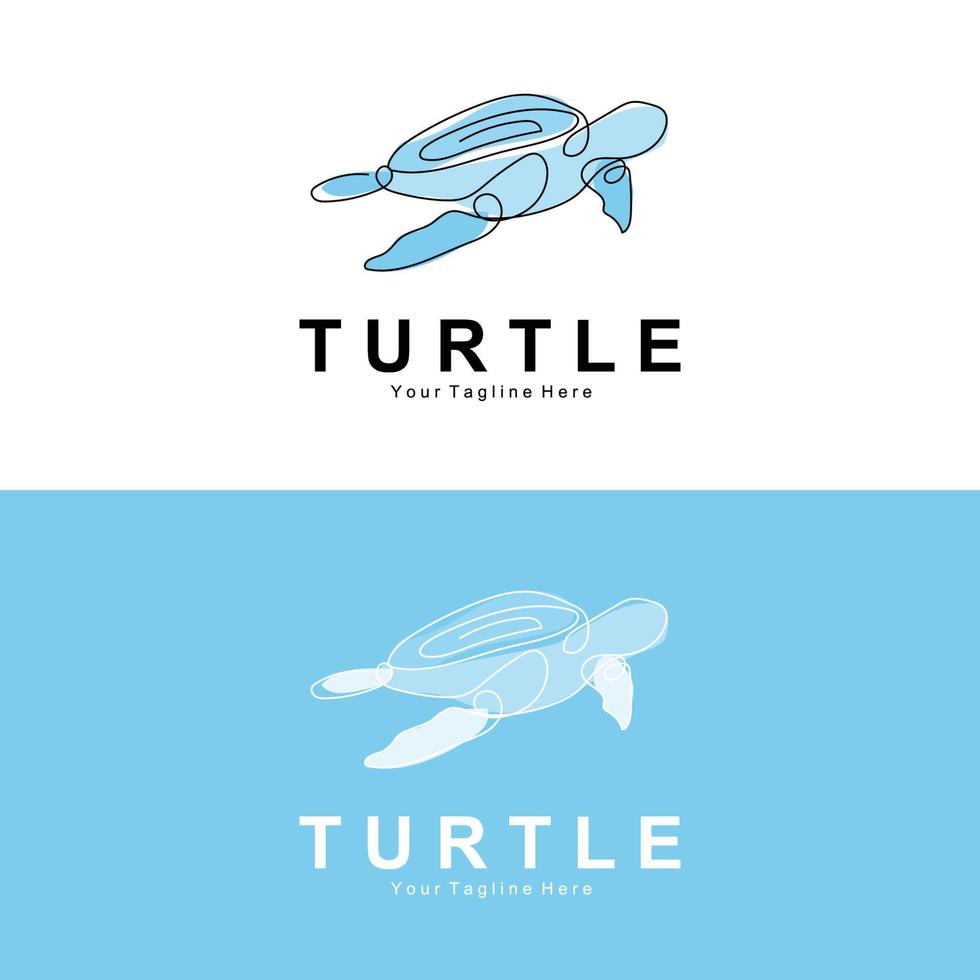 zeeschildpad logo ontwerp beschermd amfibie zeedier pictogram illustratie, vector merk huisstijl