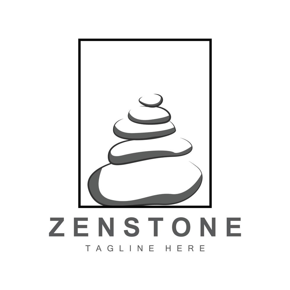 balans steen logo ontwerp, vector behandeling steen, massage steen, heet steen en zensteen, Product merk illustratie