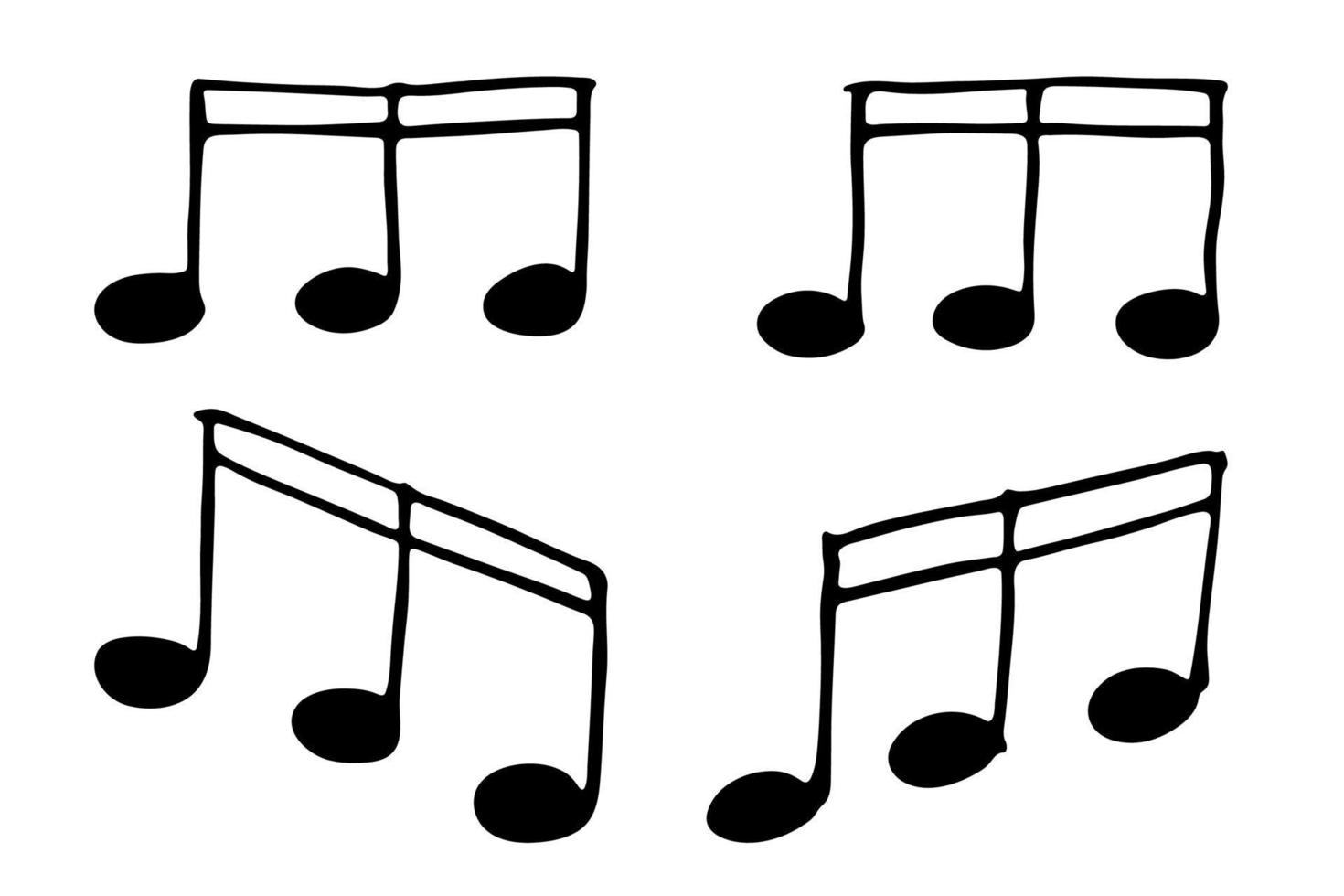 muziek- Notitie tekening set. hand- getrokken musical symbool. elementen voor afdrukken, web, ontwerp, decor, logo vector