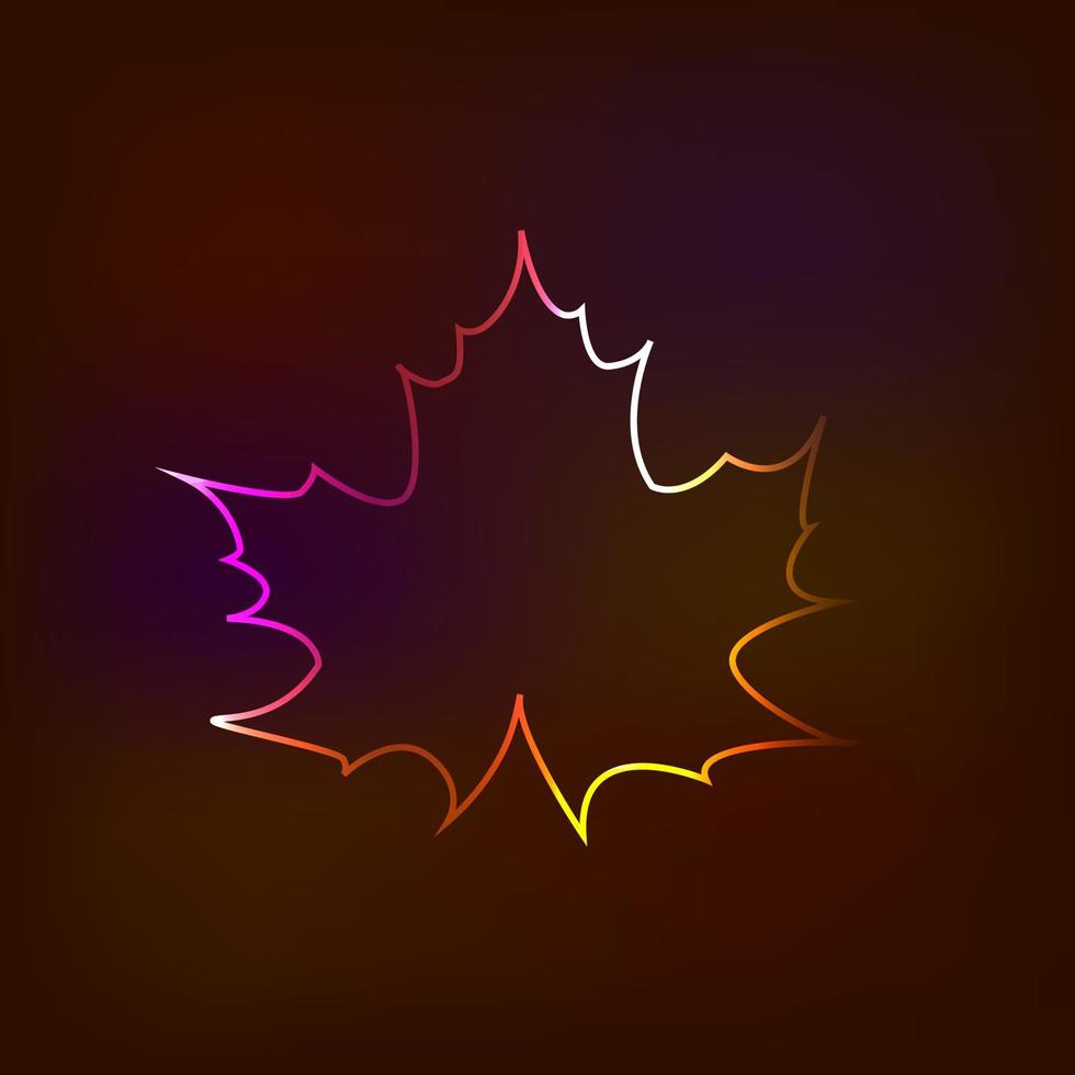 gloeiend neon teken met esdoorn- bladeren. Canada, herfst, advertentie ontwerp. nacht helder neon teken, kleurrijk aanplakbord, licht spandoek. vector illustratie